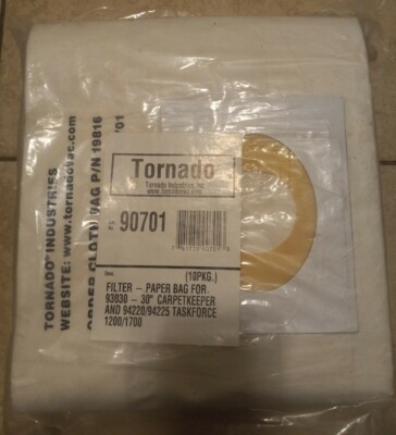 Tornado 90701, Paper Vacuum Bags For 30'' Carpet Keeper 94220 Taskforce 1200/1700