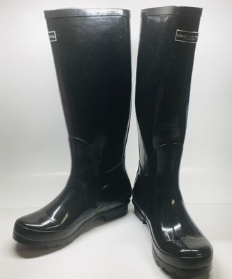 london fog rain boots black