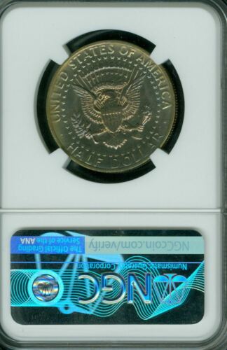 1973 KENNEDY HALF DOLLAR NGC MS66 MAC RNBO FSBK FULL SPLIT BEAK RAINBOW * - Picture 2 of 2