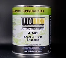 Autobahn Sparkle Silver BaseCoat AB-01 QUART Size Automotive Paint GM High Teck