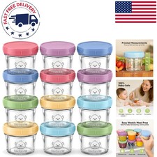 Microwavable 12-Pack 4oz Glass Baby Food Jars with Airtight Lids  Measurements