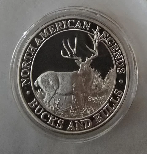 North American Hunting Club Bucks and Bulls 1 oz .999 Silver Round