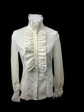 Victorian Steampunk Cream Blouse Ladies Women's XSmall