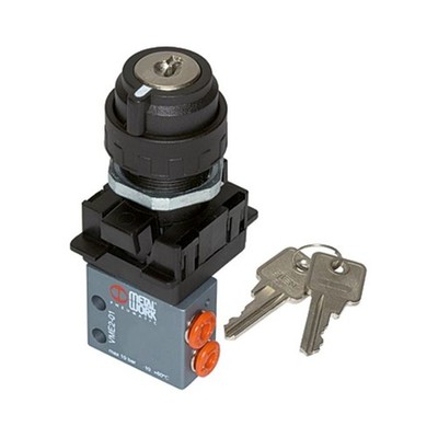 Riegler 512.514, 3/2-Way Mini Valve, Pull Switch, NC Bistable M5 Side, 106412