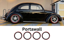 4x Portawalls Black Red Wall Tire Insert 16 Rims Sidewall Set