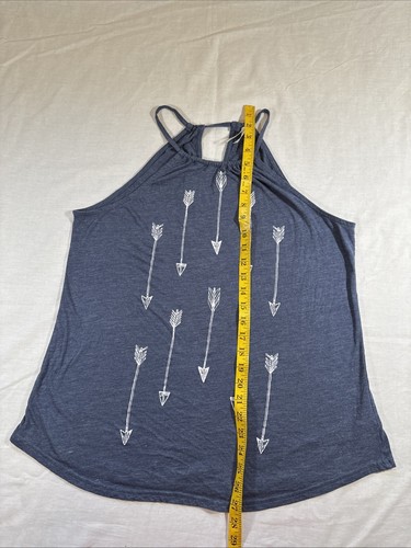 Roper Strappy Women's Tank Top Blue W Arrow Motif XL Western Cowgirl Whimsical - Picture 3 of 5