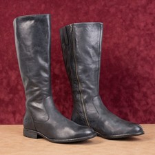 Born Women Shounie Black Leather Wide Calf Riding Knee Boots sz 9.5