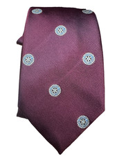 Rotary International Logo Neck Tie Vintage 100% Silk Maroon Estate Nick Norton