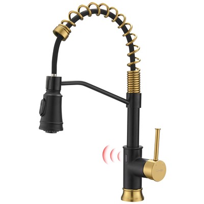 Black Gold Smart Touchless Kitchen Sink Faucet with Pull Down Sprayer, Motion...