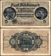 Germany 5 Reichsmark, 1940-1945 ND, P-R138, Used