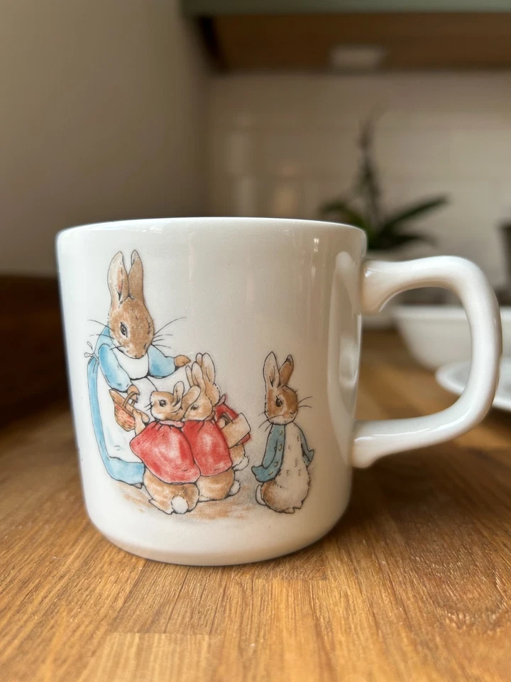 Wedgwood Beatrix Potter Peter Rabbit Kids 3pc Set Mug Bowl Plate 1990s England - Image 4 of 4