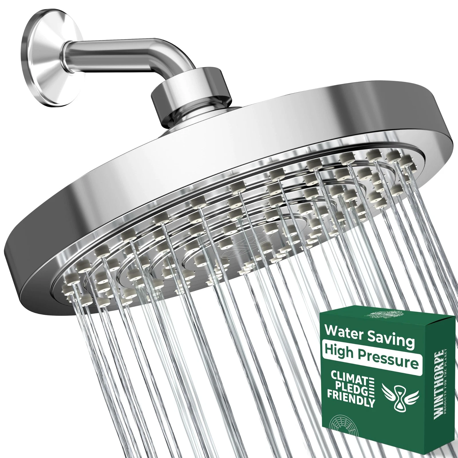 Water Saving Shower Head 2.5 GPM High Pressure Widespread Coverage