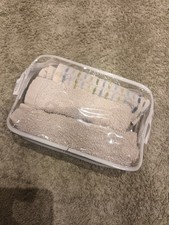 Toiletry Vanity Storage Travel Bag Zipped. 18cm X 12cm X 5cm See Through Plastic