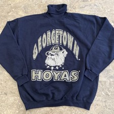 Vintage 90s Georgetown Hoyas Turtleneck Sweatshirt Large USA