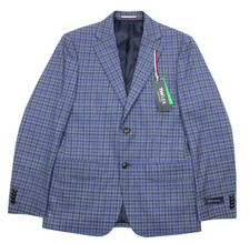  295 Tommy Hilfiger Sport Coat 36 S Modern Fit Blue Check TH Flex Blazer Jacket
