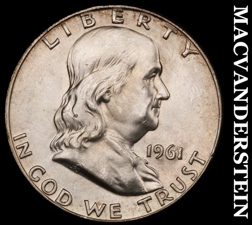 1961-D Franklin Half Dollar- Choice Gem Brilliant Uncirculated Silver #i8266
