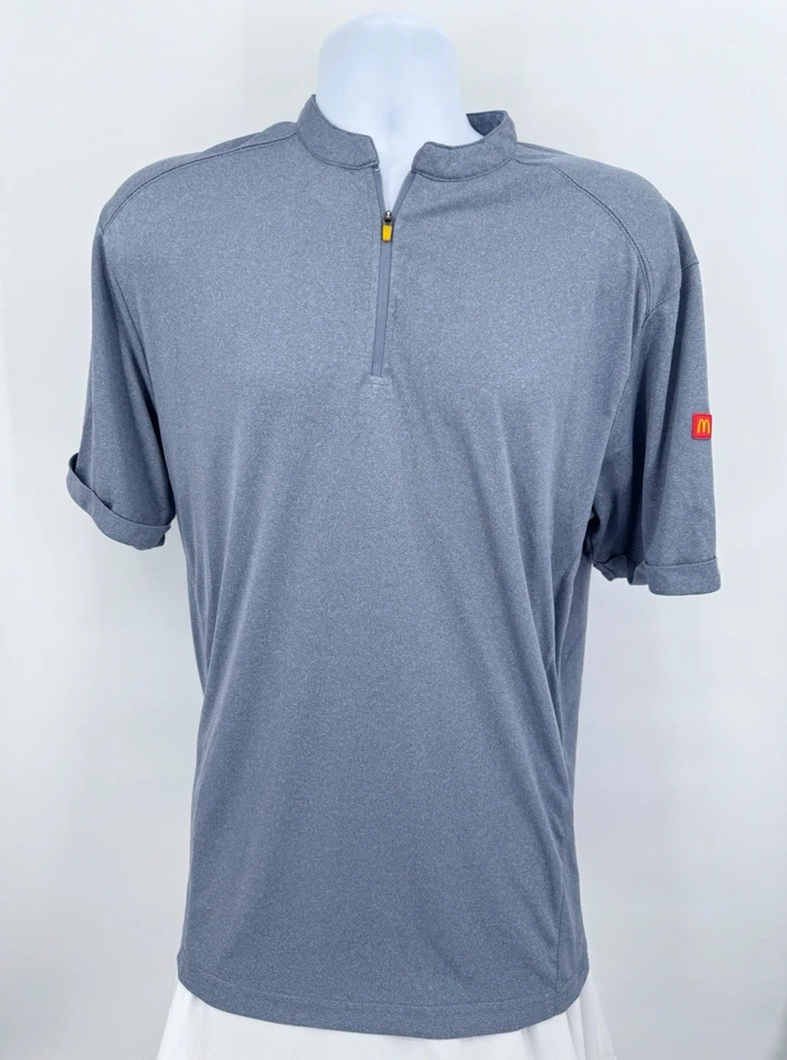 McDonalds Apparel Collection Hombre Uniforme Grande Cremallera Elastizada Camisa Gris Sólido Foto 2 de 4