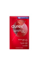 Durex Extra Sensitive Thin Lubricated Latex Condoms Silver Pocket Case