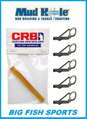 MUD HOLE LIGHT DUTY Fishing Rod Tip Repair Kit with Glue 5 SIZES! Pole Guides