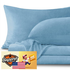 BEDELITE Queen Flannel Fleece Sheet Set 4pc Extra Plush Super Soft Forever Blue