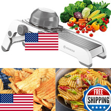 24-in-1 Mandoline Slicer Waffle Fry Cutter, Adjustable, Titanium Steel Blade