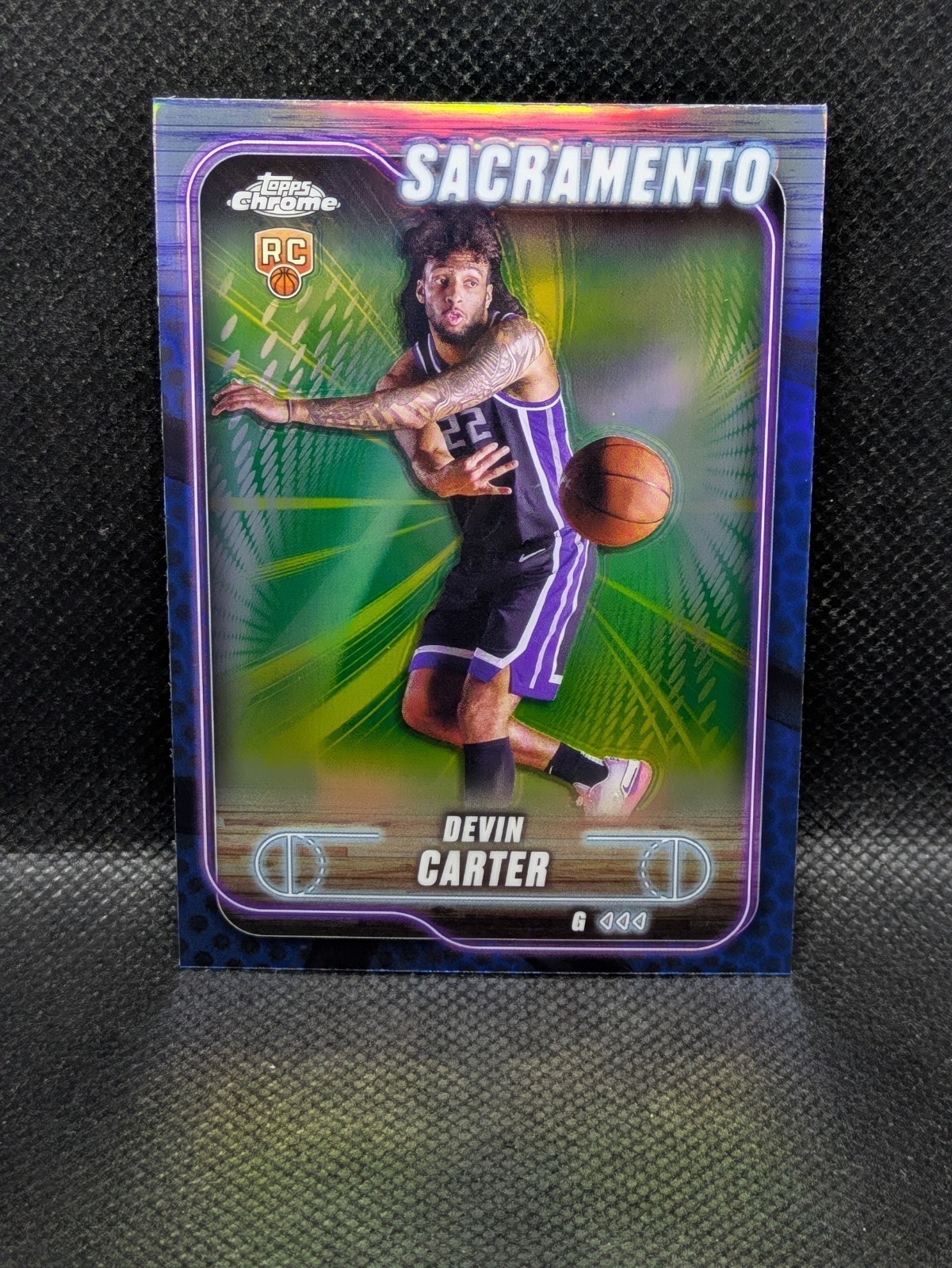 Devin Carter #134 2024-25 Topps Chrome Blue Basketball Refractor RC