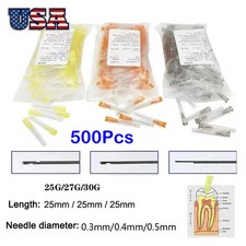 500Pcs Dental Endo Syringe 25G/27G/30GA 30G End-Closed Side Hole Endo Irrigation