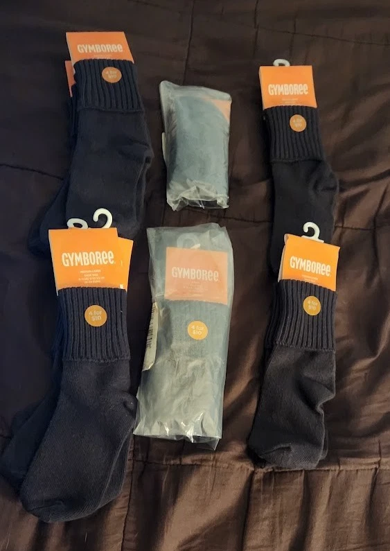 Black Gymbroree Unisex Socks with Cuffs 10-Pair $20 (LS)