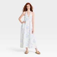 Women Printed Maxi Sundress - Universal Thread Cream XS