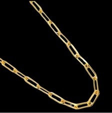 18k Italian Gold Filled Bonded Paper Clip Chain 3.8mm, 20 Inch