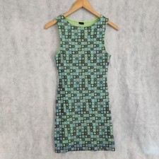 Urban Outfitters Austin Floral Mesh Dress M UK 8 60s Style Rave Mini Y2K Slimfit