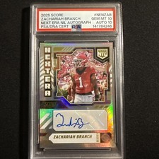 2025 Panini Score Next Era Zachariah Branch NIL Auto PSA 10 Auto 10 Falcons UGA