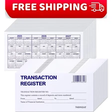 24 PCS Check Registers for Personal Checkbook, Easy to Read Checkbook Register