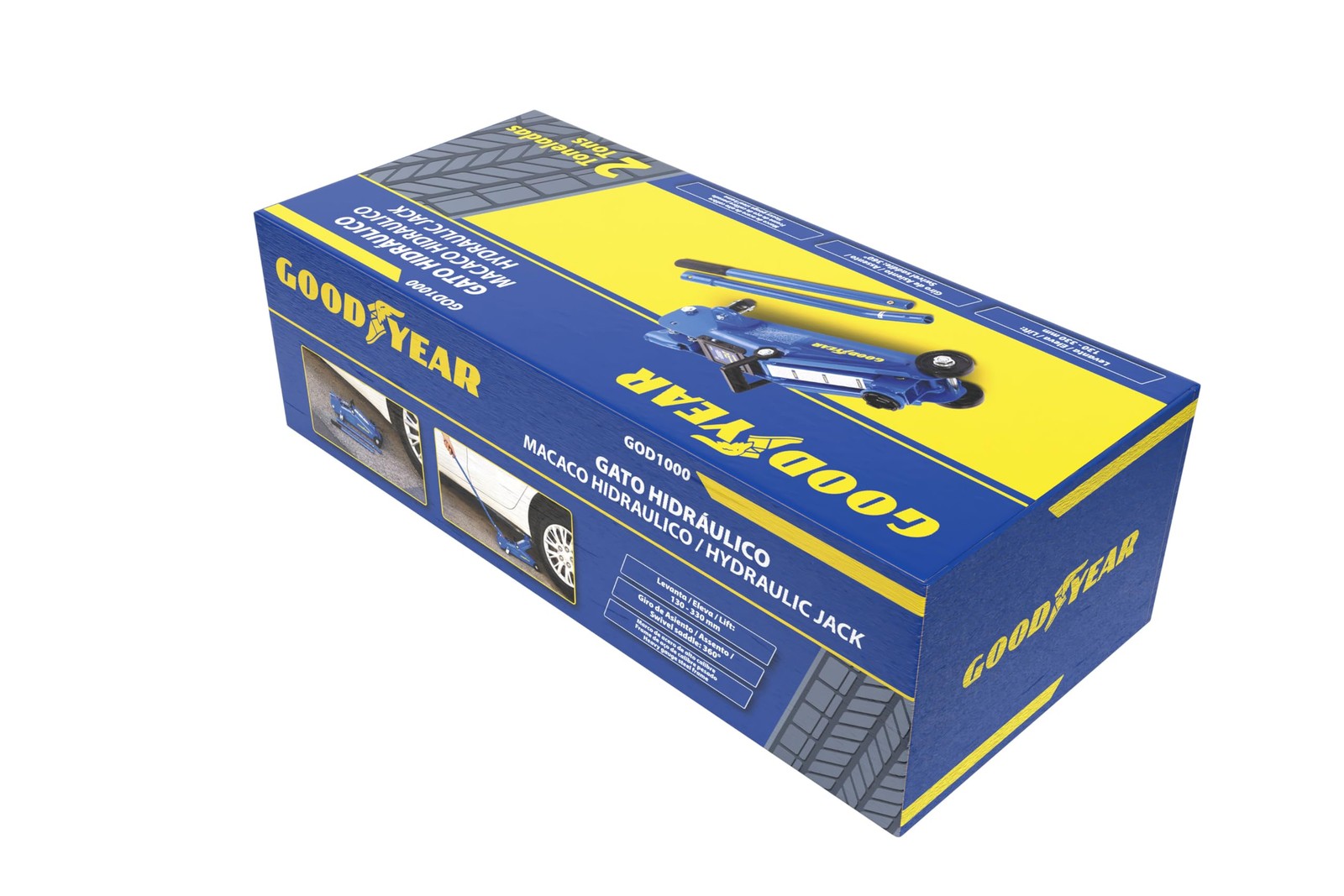Cric Idraulico Auto 2 Tonnellate Sollevatore Manuale God1000 Martinetto Carrello - Miniatura 14