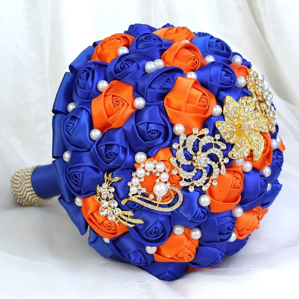 Ramos de boda hechos a mano para novia dama de honor broche flujo de sujeción artificial... Foto 2 de 4