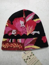 ANTHROPOLOGIE FARM RIO x Printed BEANIE Hat Pink Floral $78 NWT