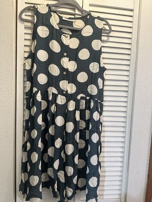 L. Bates Women s Blue/White Polka Dot Sleeveless Button Front Romper L