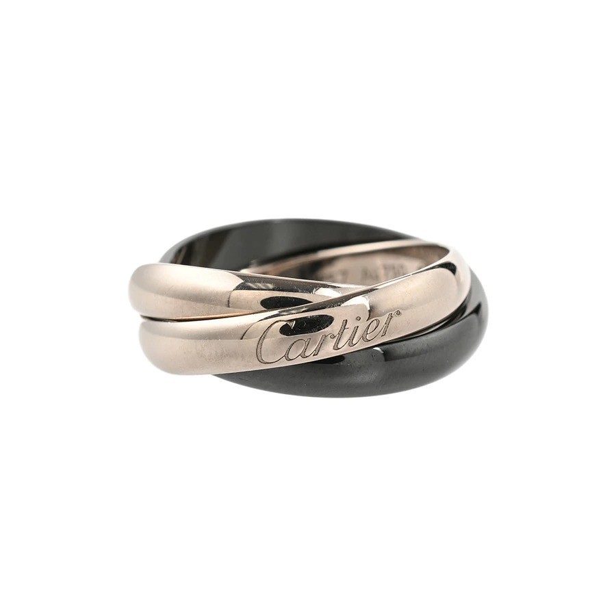 CARTIER Trinity Ring K18 White Gold Ceramic B4234153 US 6.25-6.5 Used