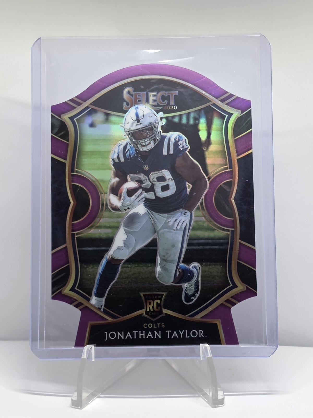 2020 Panini Select - Concourse Jonathan Taylor #53 Purple Prizm Die-Cut (RC)