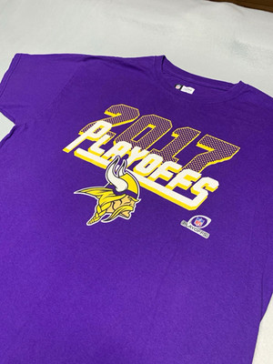 NFL Team Apparel Minnesota Vikings 2017 Playoffs NFL Shirt Purple Size L
