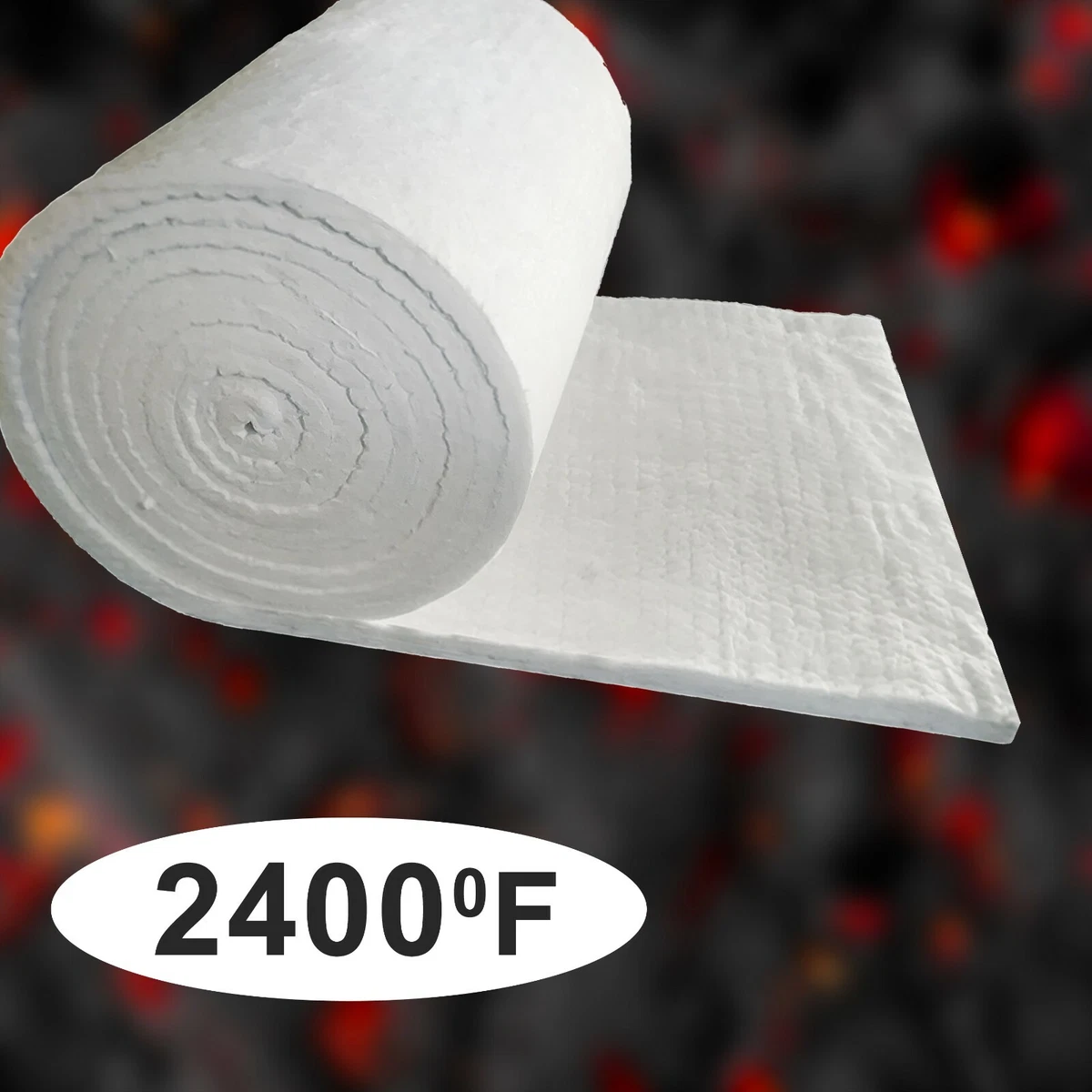 Ceramic Fiber Insulation Fire Blanket - 25' x 24 x 1 2400F