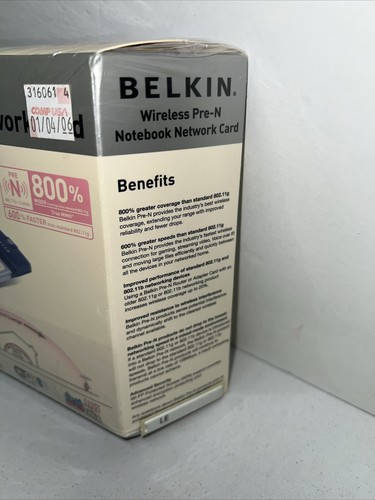 Belkin Corporation Wireless Pre-N Notebook Network Card (Part # F5D8010) 2004 - Picture 2 of 11