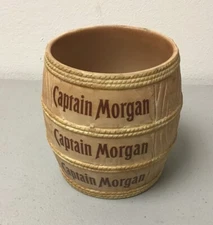 Vintage Bar Barware Stir Stick Container Captain Morgan Rum Barrel Bisque Korea