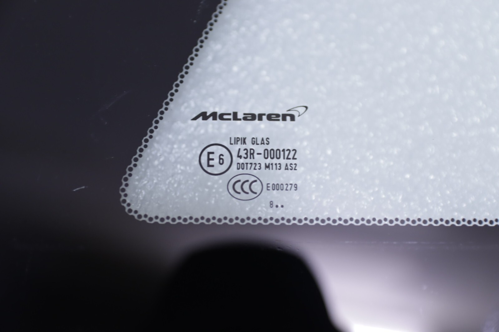 McLaren 720S Coupe Rear Left Driver Side Quarter Window Glass 2018 - 2023 OEM