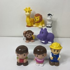 Safari Jungle Zoo People Animal Lot Giraffe Figure Lion Zebra Monkey Hippo