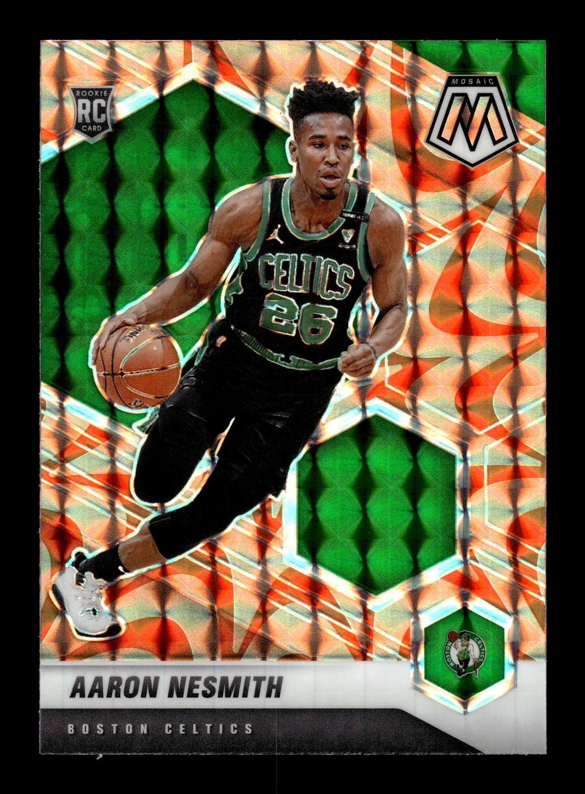 2020-21 Panini Mosaic NBA #227 Aaron Nesmith Reactive Orange SP Parallel RC