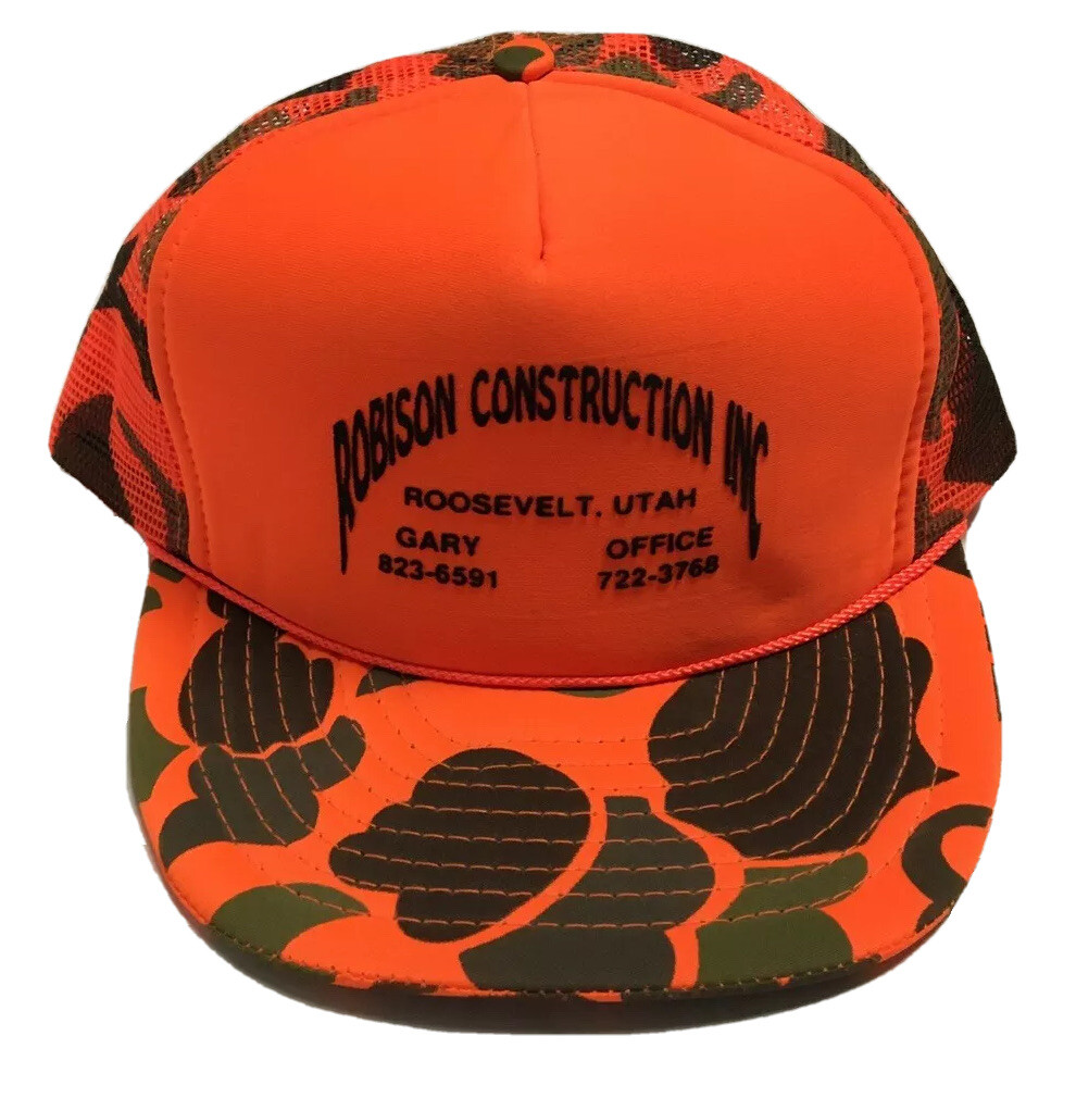 Robison Construction Trucker Hat Hunter Orange Ca… - image 1