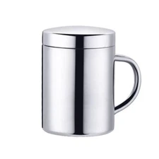 220ml Stainless Steel Coffee Mug with Handle Metal Double Walled Cup Camping Mug