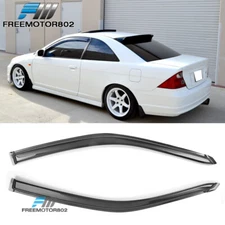 Fits 01-05 Honda Civic Coupe Slim Style Acrylic Window Visors Rain Sun Guard 2Pc
