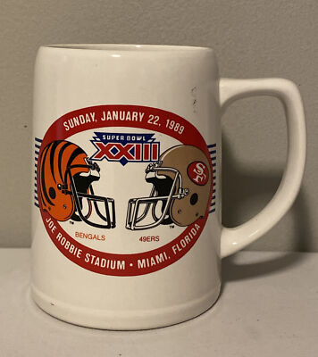 Super Bowl XXIII 1989 Ceramic Mug - Bengals vs. 49ers - Joe Robbie Stadium  NFL | eBay
